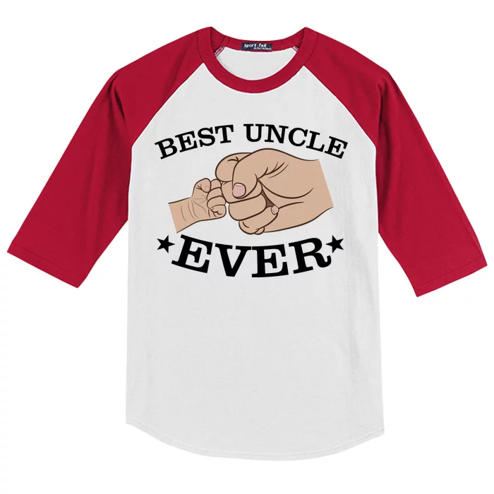 Best Uncle Ever Fist Bump Kids Colorblock Raglan Jersey