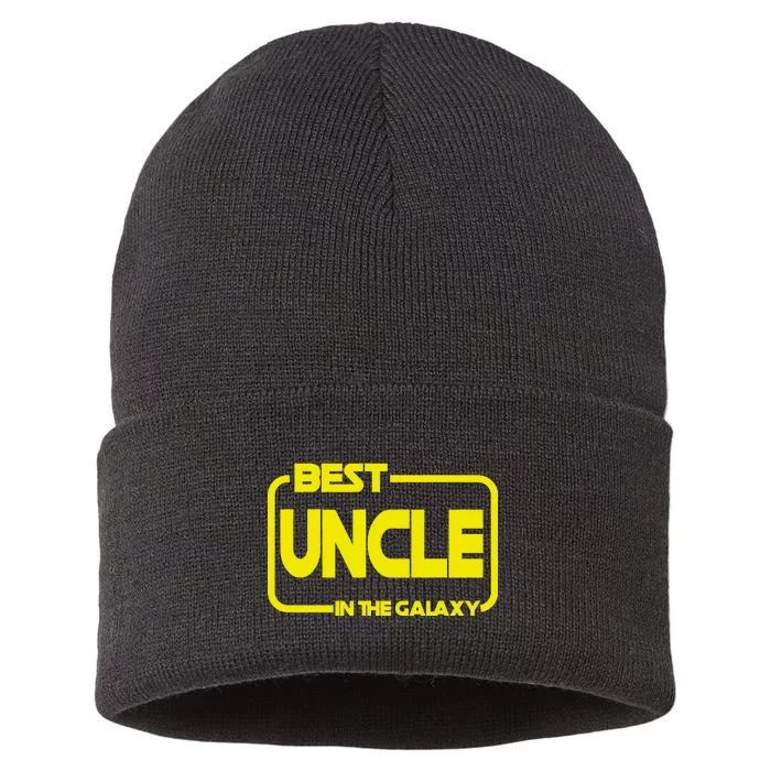 Best Uncle In The Galaxy Funny Sustainable Knit Beanie