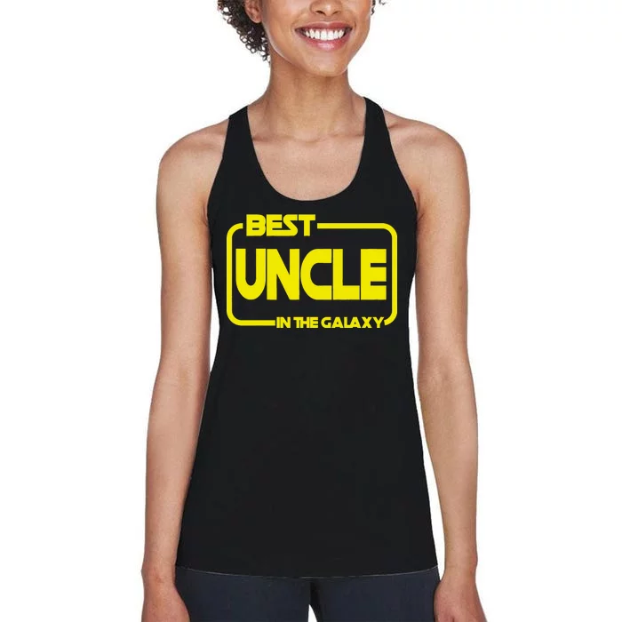 Best Uncle In The Galaxy Funny Women's Racerback Tank