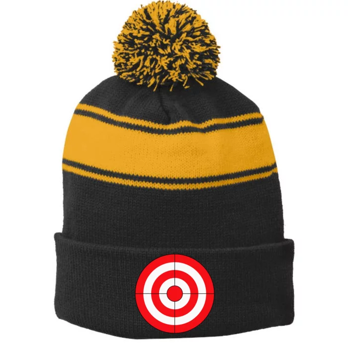 Bulls Eye Target Lazy DIY Halloween Costume Darts Shooting Stripe Pom Pom Beanie