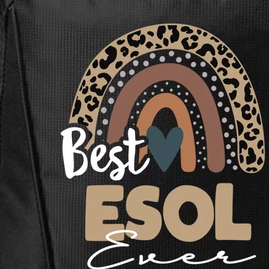 Best Esol Teacher Ever Boho Rainbow Teacher Appreciation Cool Gift City Backpack