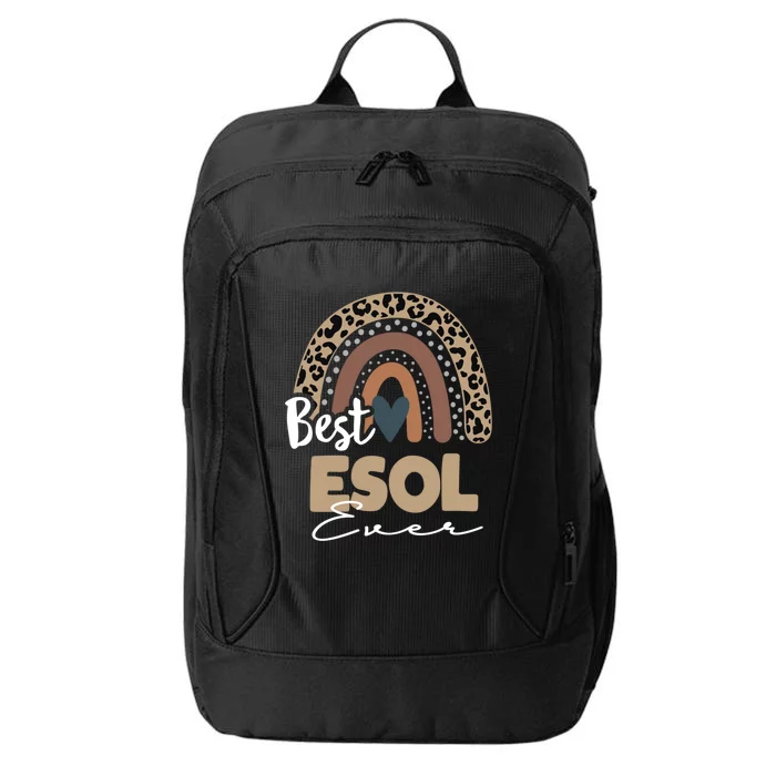 Best Esol Teacher Ever Boho Rainbow Teacher Appreciation Cool Gift City Backpack