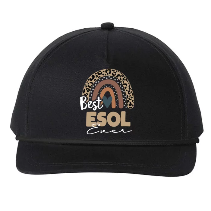 Best Esol Teacher Ever Boho Rainbow Teacher Appreciation Cool Gift Snapback Five-Panel Rope Hat