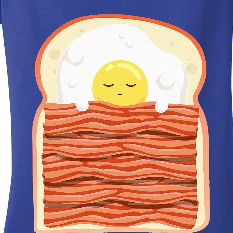 Bacon Eggs & Toast Cute Breakfast Women's V-Neck T-Shirt