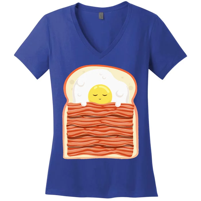 Bacon Eggs & Toast Cute Breakfast Women's V-Neck T-Shirt