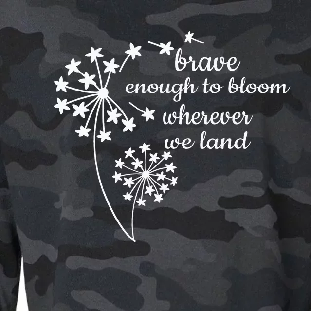 Brave Enough To Bloom Month US Army Veteran Cropped Pullover Crew