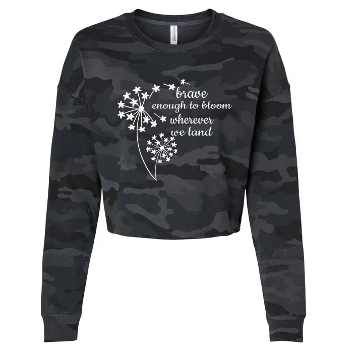 Brave Enough To Bloom Month US Army Veteran Cropped Pullover Crew