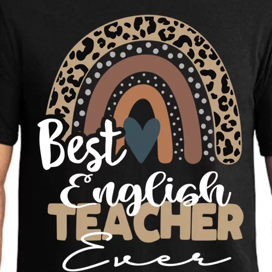 Best English Teacher Ever Boho Rainbow Teacher Appreciation Cute Gift Pajama Set