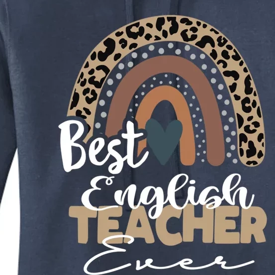 Best English Teacher Ever Boho Rainbow Teacher Appreciation Cute Gift Women's Pullover Hoodie