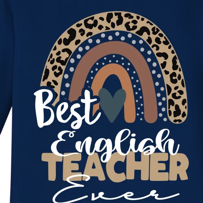 Best English Teacher Ever Boho Rainbow Teacher Appreciation Cute Gift Baby Long Sleeve Bodysuit