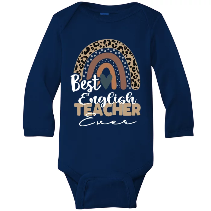 Best English Teacher Ever Boho Rainbow Teacher Appreciation Cute Gift Baby Long Sleeve Bodysuit