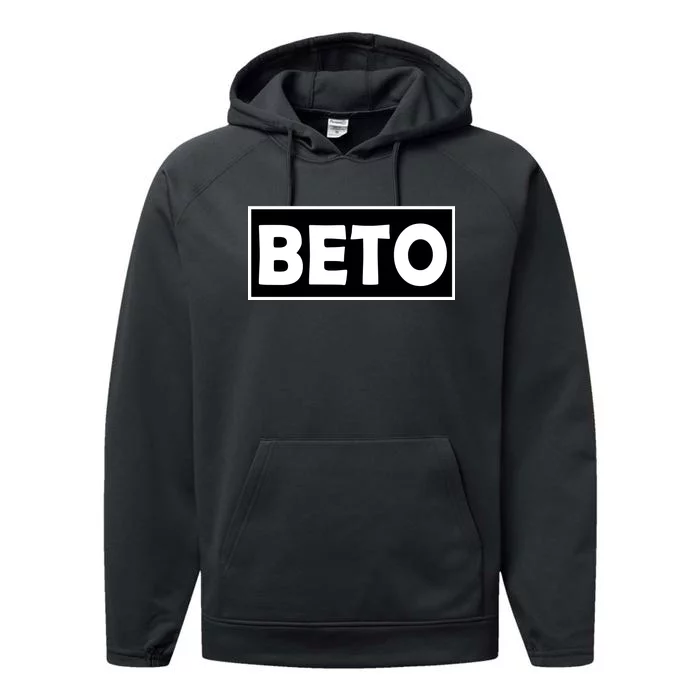 Beto For President Simple Logo Performance Fleece Hoodie