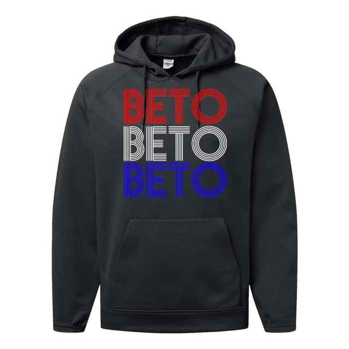 Beto For Senate Texas Election Retro Performance Fleece Hoodie