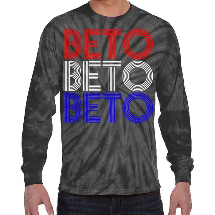 Beto For Senate Texas Election Retro Tie-Dye Long Sleeve Shirt