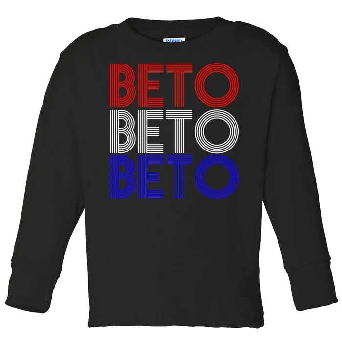 Beto For Senate Texas Election Retro Toddler Long Sleeve Shirt