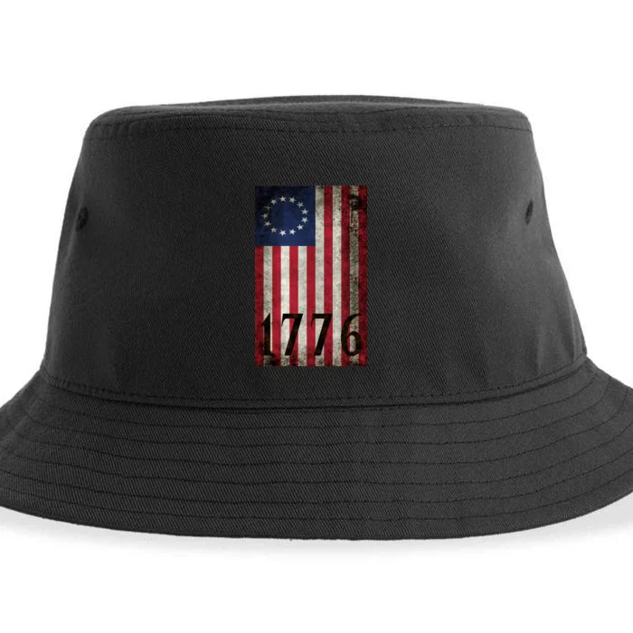 Betsy Ross 1776 13 State Original Colonies Flag Sustainable Bucket Hat