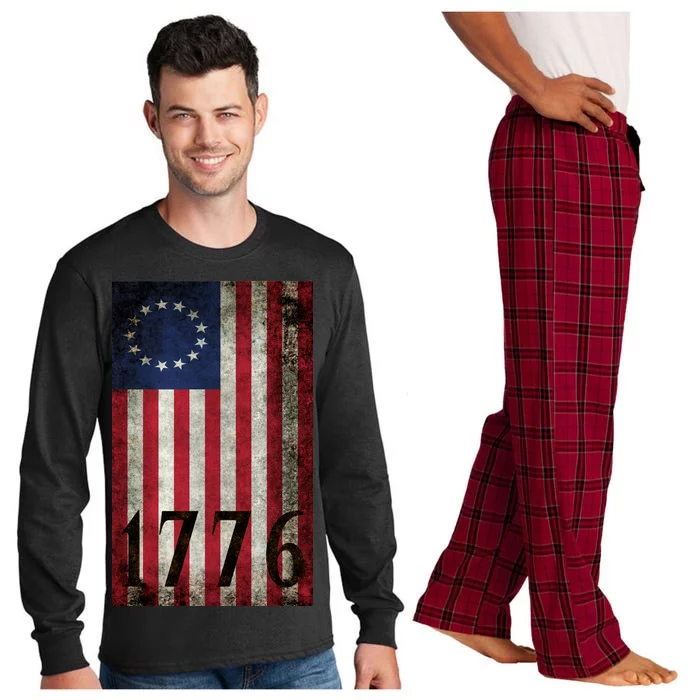 Betsy Ross 1776 13 State Original Colonies Flag Long Sleeve Pajama Set