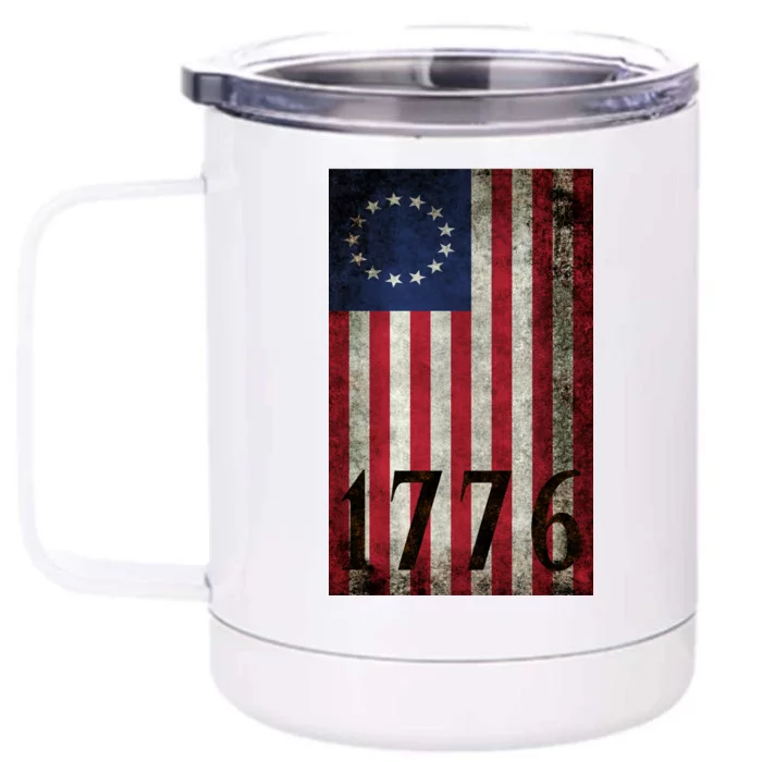 Betsy Ross 1776 13 State Original Colonies Flag Front & Back 12oz Stainless Steel Tumbler Cup