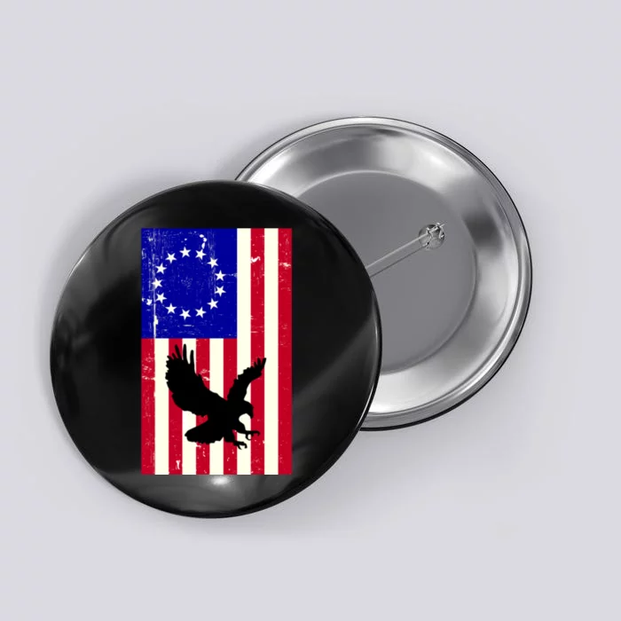 Betsy Ross 4th Of July American Flag Button