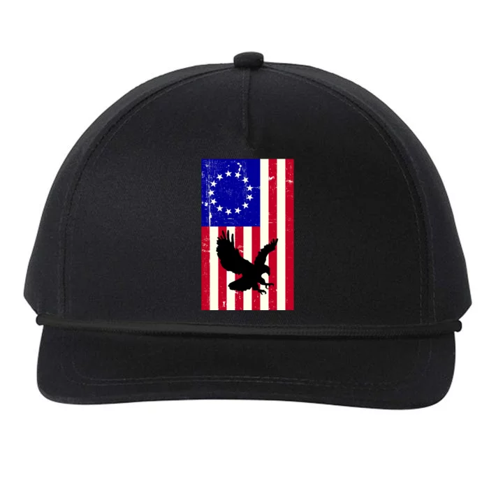 Betsy Ross 4th Of July American Flag Snapback Five-Panel Rope Hat