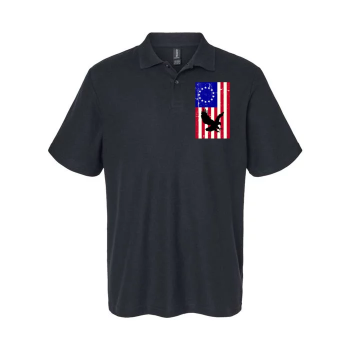 Betsy Ross 4th Of July American Flag Softstyle Adult Sport Polo