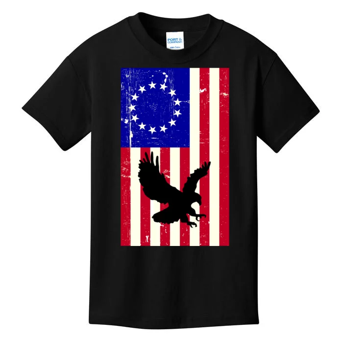 Betsy Ross 4th Of July American Flag Kids T-Shirt