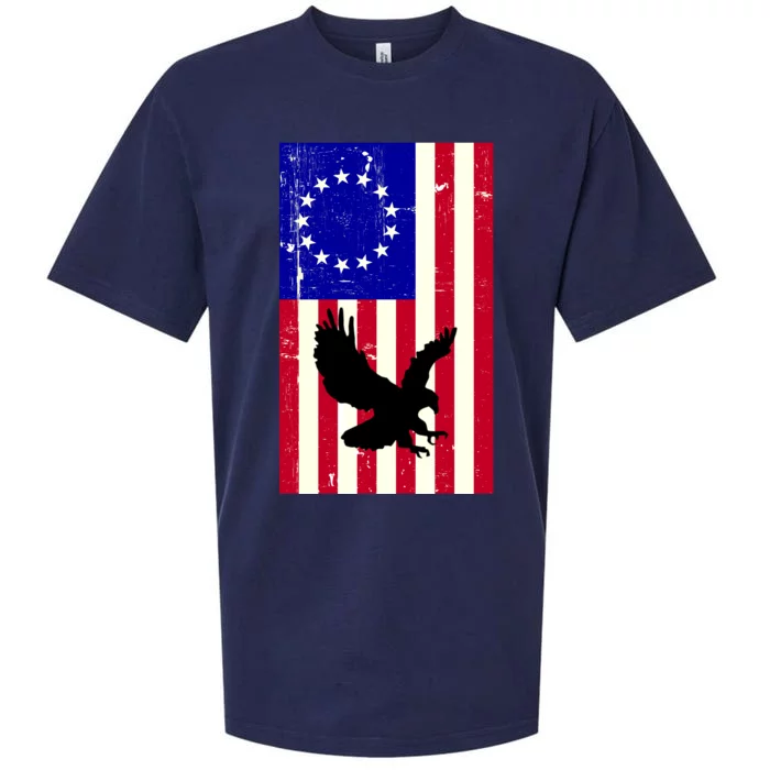 Betsy Ross 4th Of July American Flag Sueded Cloud Jersey T-Shirt