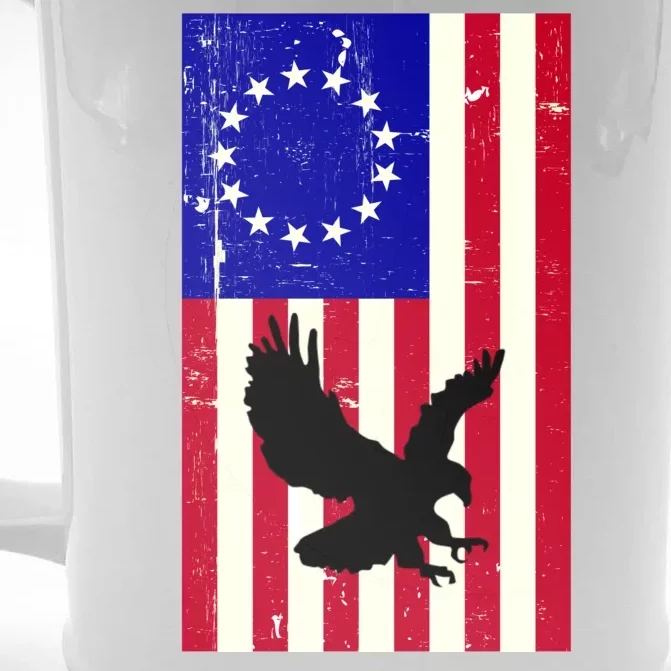 Betsy Ross 4th Of July American Flag Front & Back Beer Stein