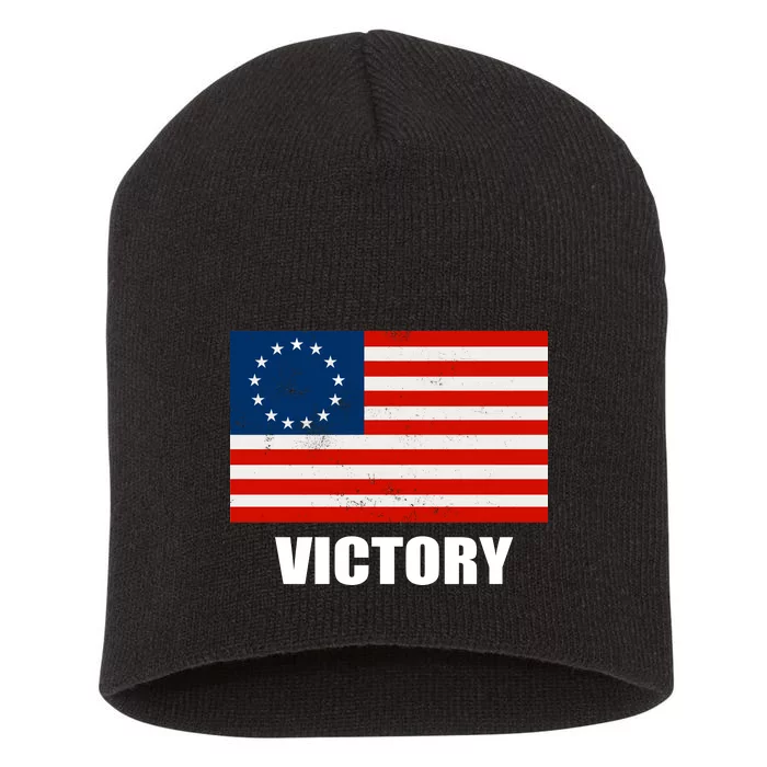 Betsy Ross American Victory Flag Short Acrylic Beanie