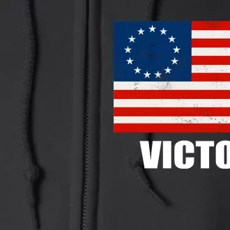 Betsy Ross American Victory Flag Full Zip Hoodie