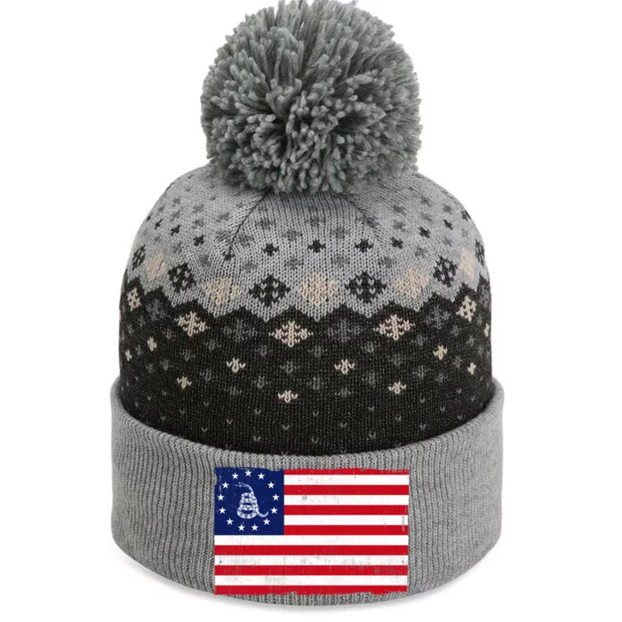 Betsy Ross Don't Tread On Me Flag The Baniff Cuffed Pom Beanie