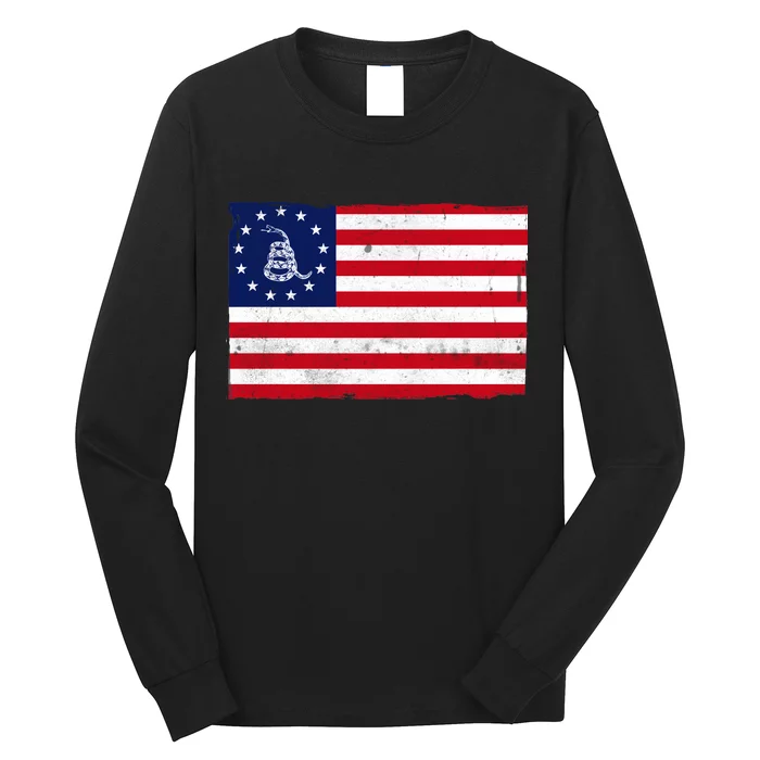 Betsy Ross Don't Tread On Me Flag Long Sleeve Shirt