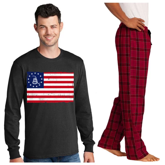 Betsy Ross Don't Tread On Me Flag Long Sleeve Pajama Set