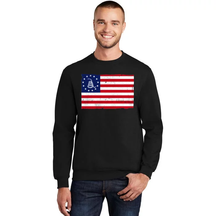 Betsy Ross Don't Tread On Me Flag Tall Sweatshirt