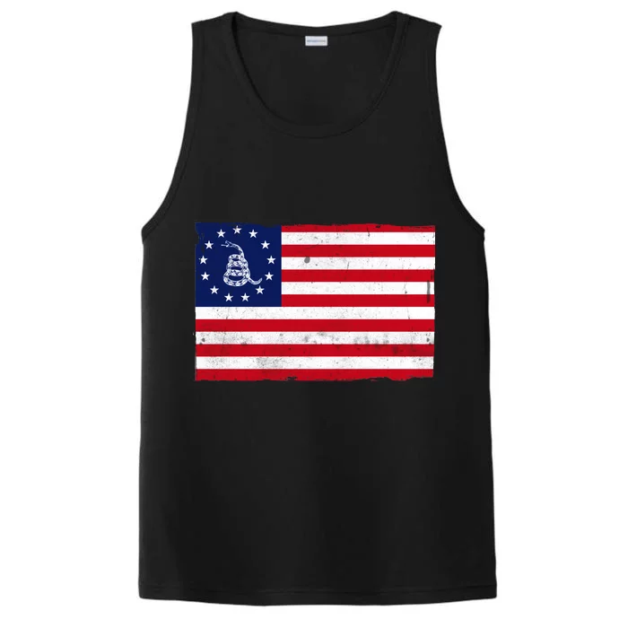 Betsy Ross Don't Tread On Me Flag Performance Tank