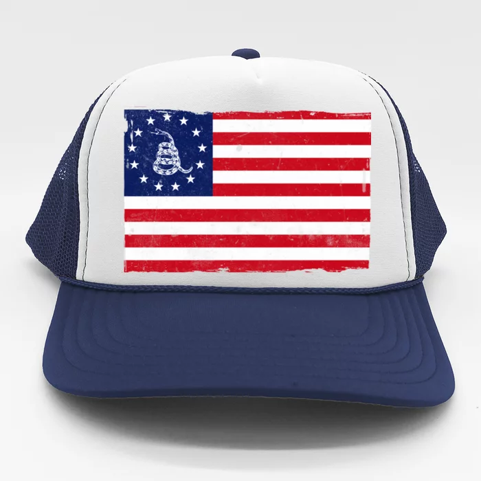 Betsy Ross Don't Tread On Me Flag Trucker Hat