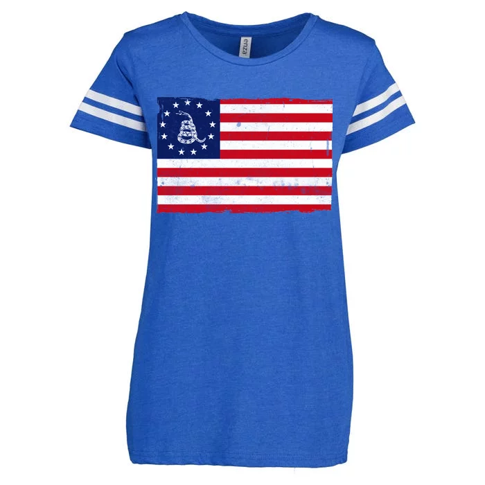 Betsy Ross Don't Tread On Me Flag Enza Ladies Jersey Football T-Shirt