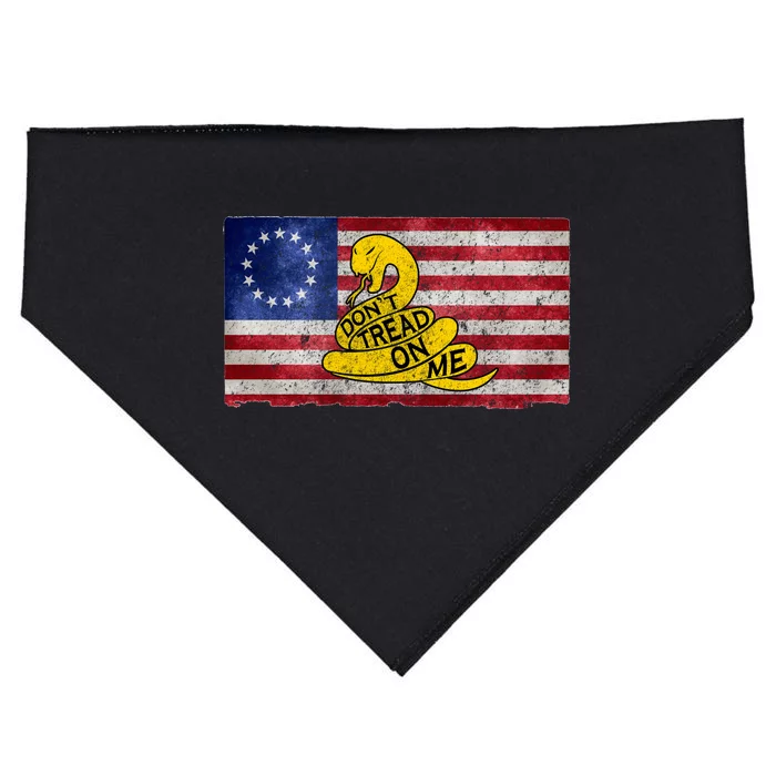 Betsy Ross Don't Trend On Me Snake USA-Made Doggie Bandana