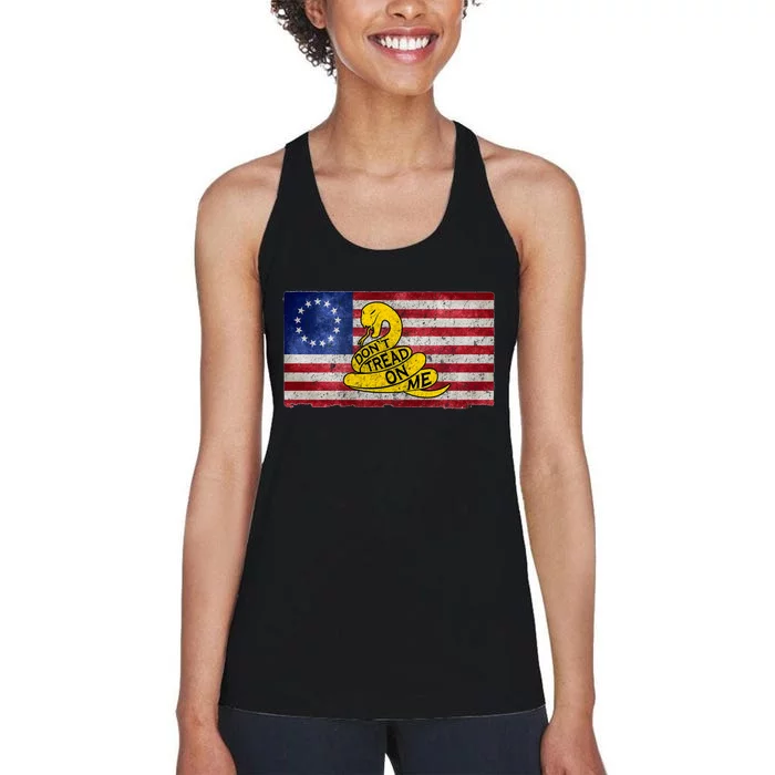 Betsy Ross Don't Trend On Me Snake Women's Racerback Tank