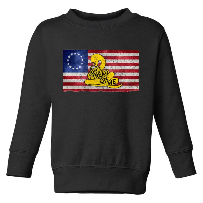 Betsy Ross Don't Trend On Me Snake Toddler Sweatshirt