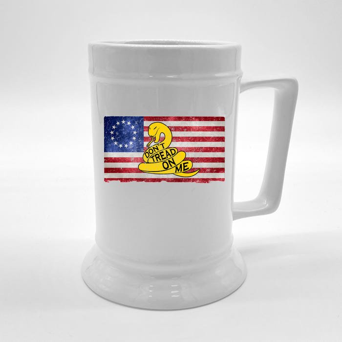 Betsy Ross Don't Trend On Me Snake Front & Back Beer Stein