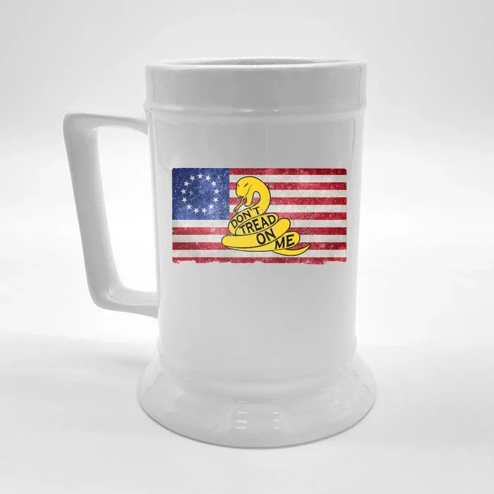 Betsy Ross Don't Trend On Me Snake Front & Back Beer Stein