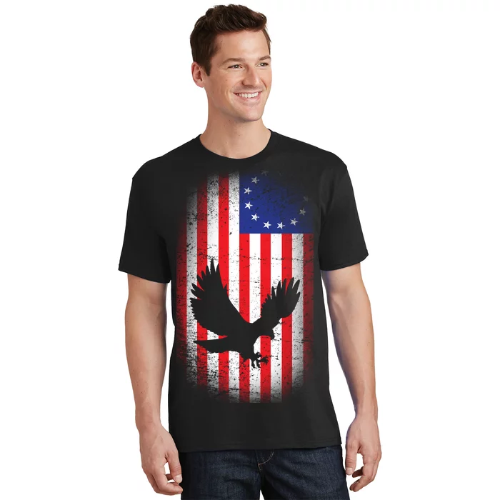 Betsy Ross Flag 13 Colonies Bald Eagle T-Shirt