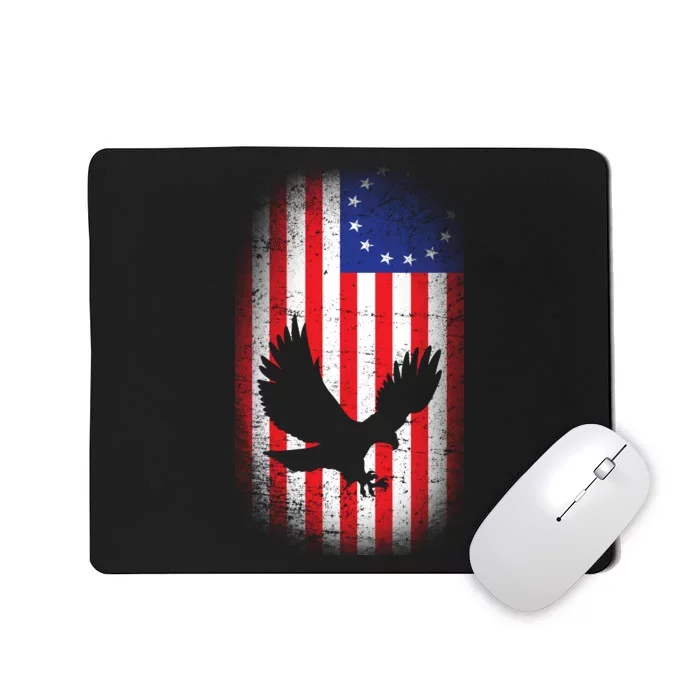 Betsy Ross Flag 13 Colonies Bald Eagle Mousepad