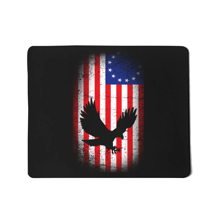 Betsy Ross Flag 13 Colonies Bald Eagle Mousepad