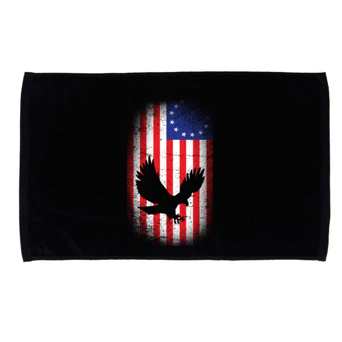 Betsy Ross Flag 13 Colonies Bald Eagle Microfiber Hand Towel