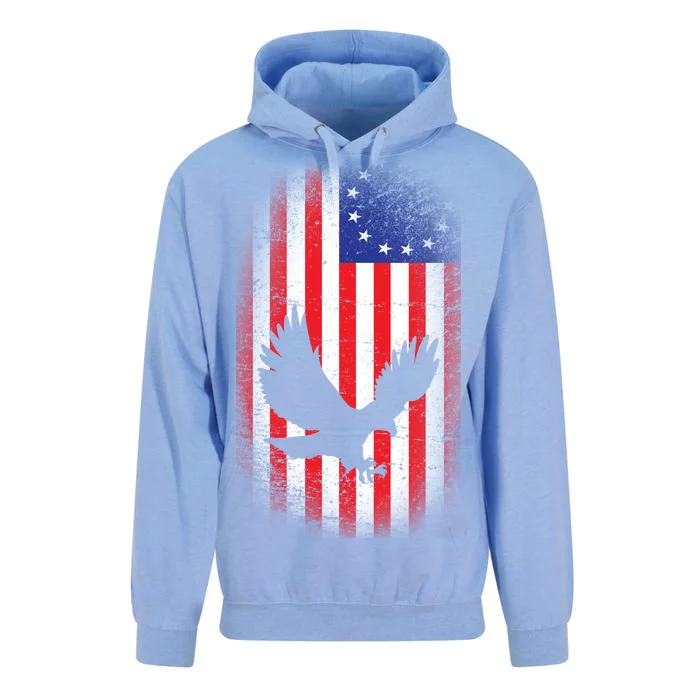 Betsy Ross Flag 13 Colonies Bald Eagle Unisex Surf Hoodie