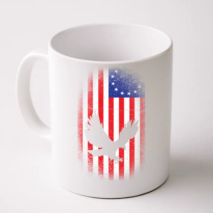 Betsy Ross Flag 13 Colonies Bald Eagle Front & Back Coffee Mug