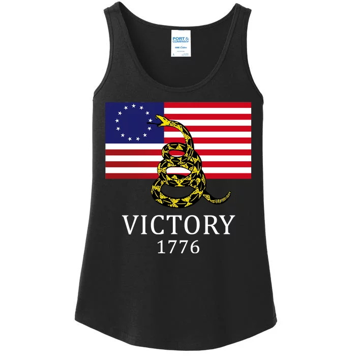 Betsy Ross Flag Don't Tread On Me 13 Colonies Ladies Essential Tank