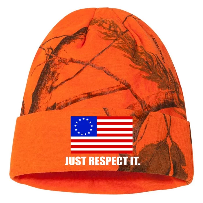 Betsy Ross Flag Just Respect It Kati - 12in Camo Beanie